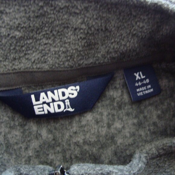 LANDS' END Medium Gray Sleeveless ZIP Up "OEKO-TEX" FLEECE Vest Sz XL (46-48) - Picture 7 of 7
